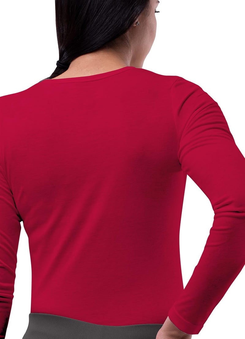 Sivvan Scrubs for Women - Long Sleeve Comfort Underscrub Tee - S8500 - Red - S - Image 2